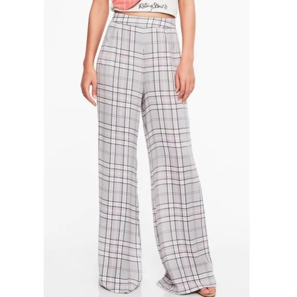 plaid flowy pants